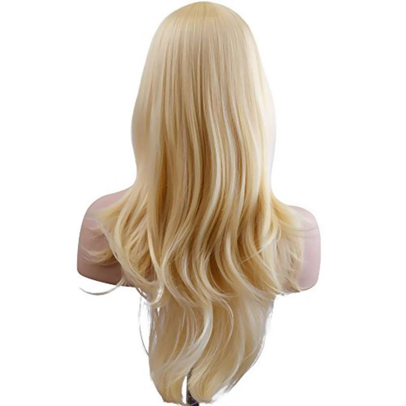 Akstore 28 inch Fashion Wigs Long Wavy Curly Hair Cosplay Wig (Golden) - Image 5